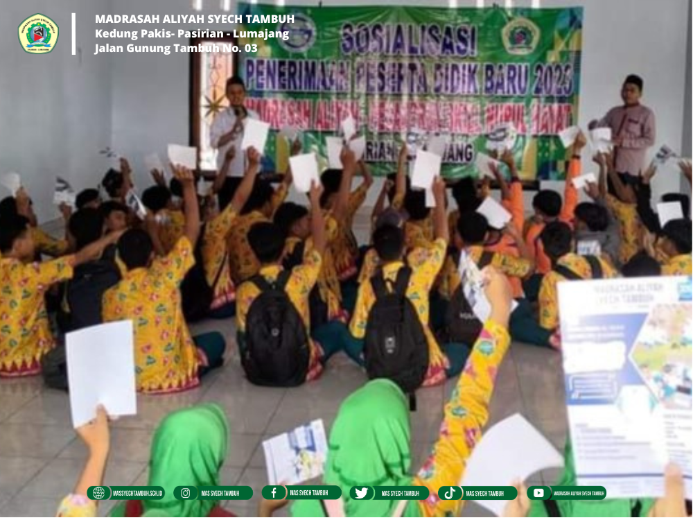 Seratusan Siswa-siswi SMPN 2 Pasirian Ikuti Sosialisasi Penerimaan Peserta Didik Baru MA Syech Tambuh