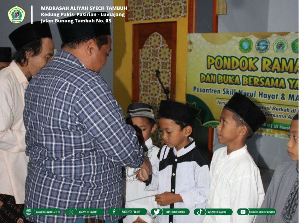 MA Syech Tambuh Kolaborasi dengan Pesantren Skill Pasirian Gelar Santunan Anak Yatim