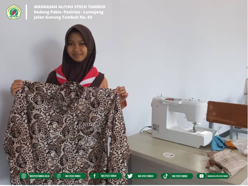 Ikuti Ekstrakurikuler Tata Busana, Siswi MA Syech Tambuh Sukses Membuat Baju