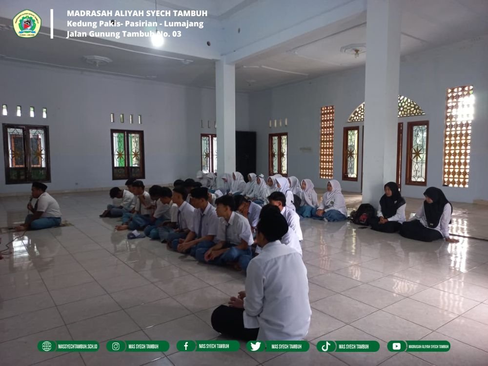 Awali Pekan dengan Ibadah, MAS Syech Tambuh Laksanakan Kegiatan Rutin Keagamaan Sebelum Pembelajaran