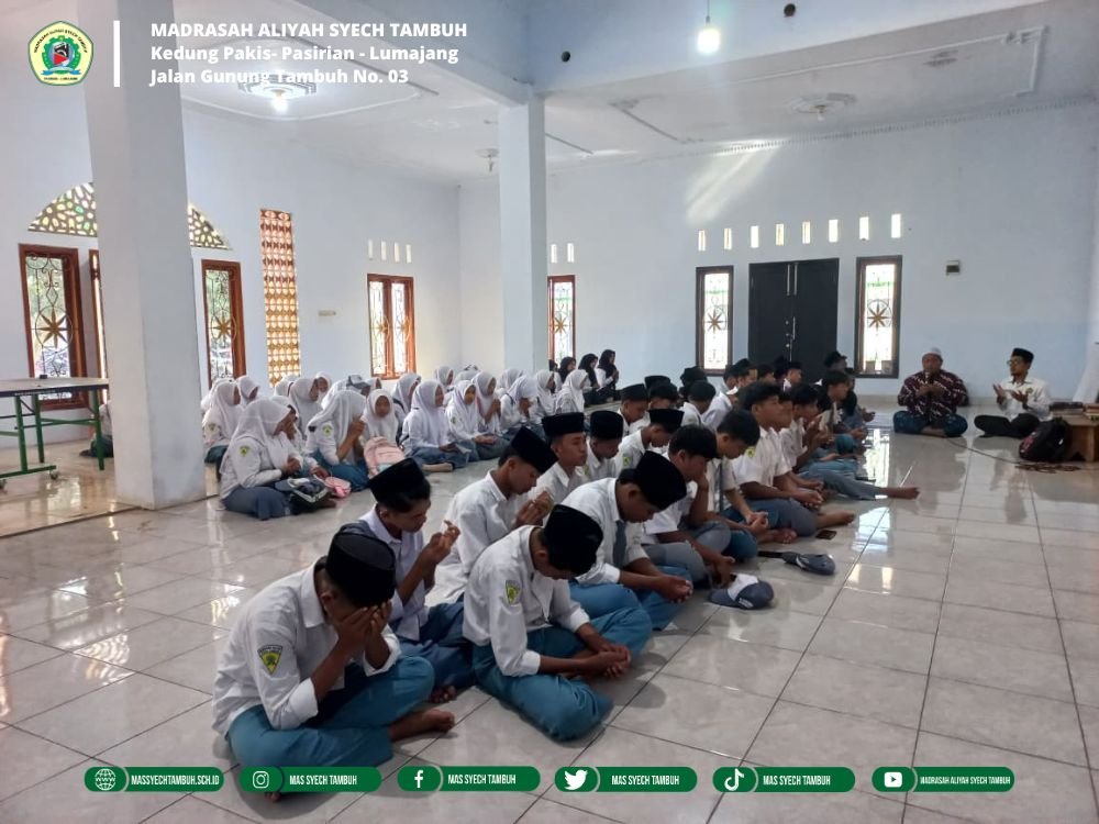 Awali Pekan dengan Berkah, Warga MAS Syech Tambuh Gelar Kegiatan Keagamaan Bersama